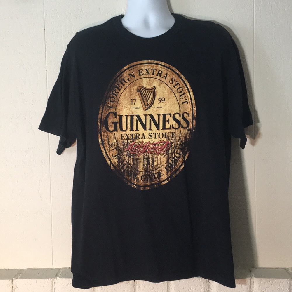GUINNESS T-SHIRT BLACK EXTRA LARGE.